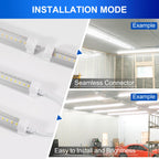 XLNYUUI Led Shop Lights,4FT LED Light 50W 6000K 7000LM Led Daylight,Garage Light,Linkable Clear Cover Integrated V-Shape for Garage Warehouse Workbench Workshop(6-Pack)
