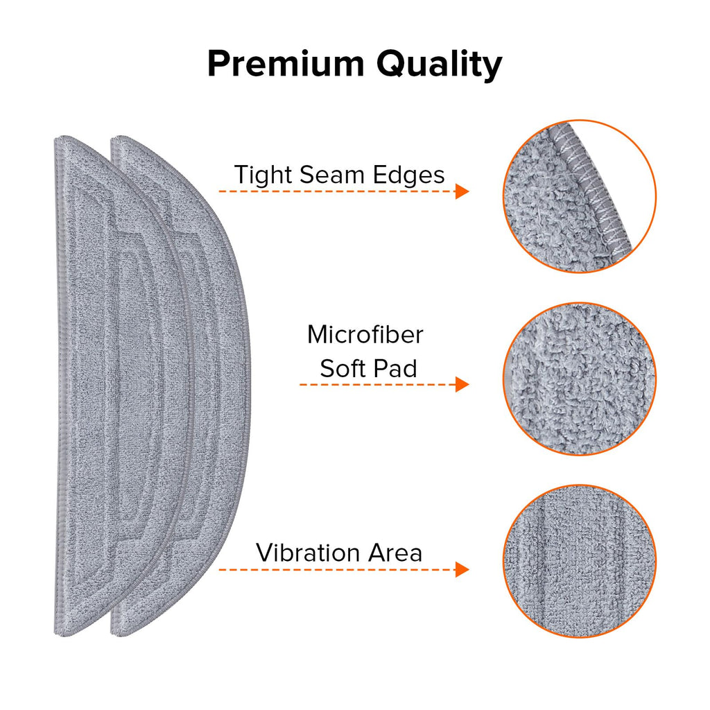 roborock 2 Pack Microfiber Mop Cloths for S8 MaxV Ultra, S8 Max Ultra Series, S8 Max(V) Ultra with R&D, Robot Vacuum Cleaner, with Dual Sonic Vibrations Modules, Mop Pad Replacement Accessories