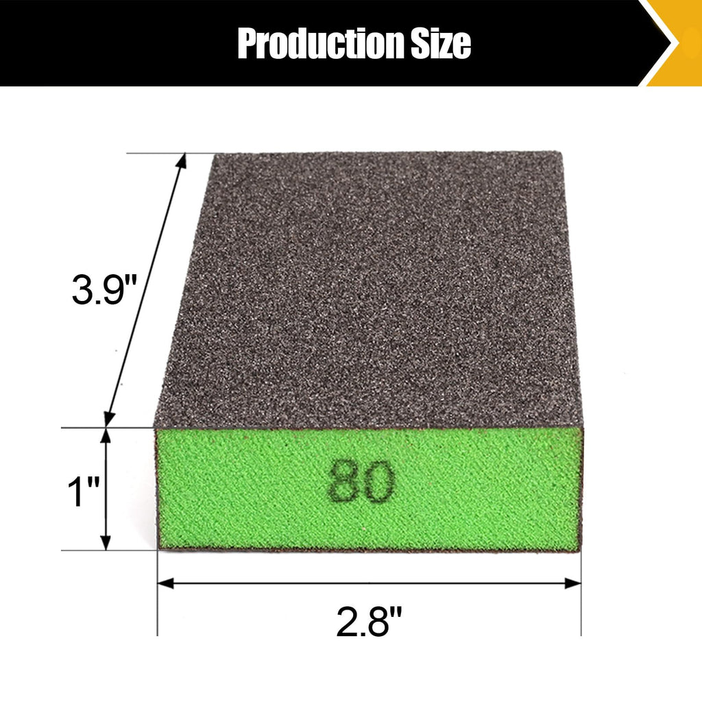 18 Pack Sanding Sponge, Washable and Reusable Sanding Block for Wood Drywall Metal Glasses Coarse/Medium/Fine/Superfine in 60/80/120/220 Grit Sandpaper Block Sand Paper Brick (3.9'' × 2.8'')