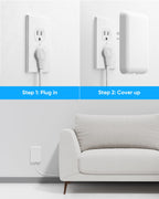 Olcorife Flat Extension Cord with Outlet Cover, Flat Plug Power Strip with 6 Outlets and 3 USB Ports, 5 FT Cord Hidden Outlet Extender for Tight Spaces