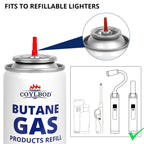 CoYlBod Butane Refill, Premium Butane Fuel 115 ml, 99.99% Pure Butane Lighter Refill for Torch Lighter (2 Can)