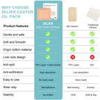 20Pcs Castor Oil Pack Wrap, Castor Oil Packs for Liver Detox, Highly Absorbent 8.7"*7.9" Self-Adhesive Castor Oil Wrap Organic Cotton, No Wash, Easy to Use, Anti-Seepage(Oil Not Included)