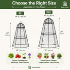 Dadywheels Easy-Snap Open Design Chicken Wire Cloche (6-Pack) - Adjustable Garden Plant Protectors from Birds & Animals for Large Plants & Flowers,14" D x 20" H