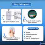 Upgraded 3089 Multicode Gate Opener Remote Control, Linear Garage Door Remote, 10 Digit/Dip Gate Remote 300MHZ, 308911 Gate Clicker, More Stable & Secure & Portable, Easy to Program, 2 Pack