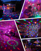 Luditek 2-Pack Portable Sound Activated Party Lights Indoor, Battery Powered/USB Dj Disco Ball Strobe Lights for Car Room, Adults Gifts, New Years Eve Party Supplies 2025 Christmas Decorations