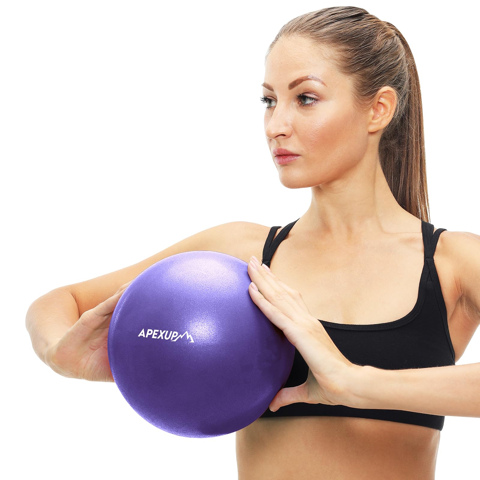 APEXUP Yoga Ball Exercise Ball, Heavy Duty Pilates Ball for Fitness, Balance, Core Workout, Physical Therapy (XXS (9") 23cm, Purple)