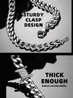 Bestyle Stainless Steel Barbed Wire Bracelets 9mm Thick Heavy Men Hand Chain Unisex Silver Cuban Chain Bracelet Punk Gothic Bracelets for Men Women
