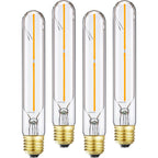 LVYE Tubular E26 LED Bulb 4W Equal 40 Watt Warm White 2700K E26 Edison AC120V 400lm Tube T9 T10 LED Light Bulb for Rustic Pendant,Chandeliers,Wall sconces 4Pack