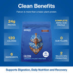 BIRDMAN Falcon Vegan Protein Powder Organic, Stevia & Sugar Free, Plant Based Protein, Low Carb, Dairy Free, Keto, Non Whey Protein, Probiotic, Pea Protein | Chocolate Flavor - 60 Servings - 3.9lb