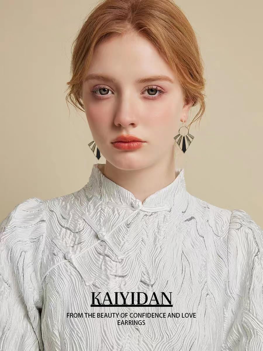 KAIYIDAN Boho Earrings, Geometric Shaped, Brass, Women's Dangle Earring, Personalized Statement Gift