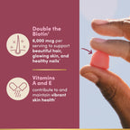 Nature’s Bounty Optimal Solutions Advanced Hair, Skin and Nails Pectin Gummies, 2x Biotin Per Serving, No Stick Gummy, Vegetarian Formula, Strawberry Flavor, 200 ct, 100 Total Servings