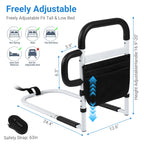 Klvied Bed Rails for Elderly Adults Safety, Adjustable Bed Side Rails with Side Handle, Bed Cane with Storage Bag, Fit King, Queen, Full, Twin,Medium