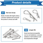 Eoppen 220Pcs Cotter Pins Assortment Kit 304 Stainless Steel 13 Sizes Cotter Pins & R Clips Cotter Pin Set for Hitch Pin Lock Systems