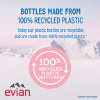 Evian Natural Spring Water (One Case of 12 Individual Bottles, each bottle is 1 liter) Naturally Filtered Spring Water in Large Bottles