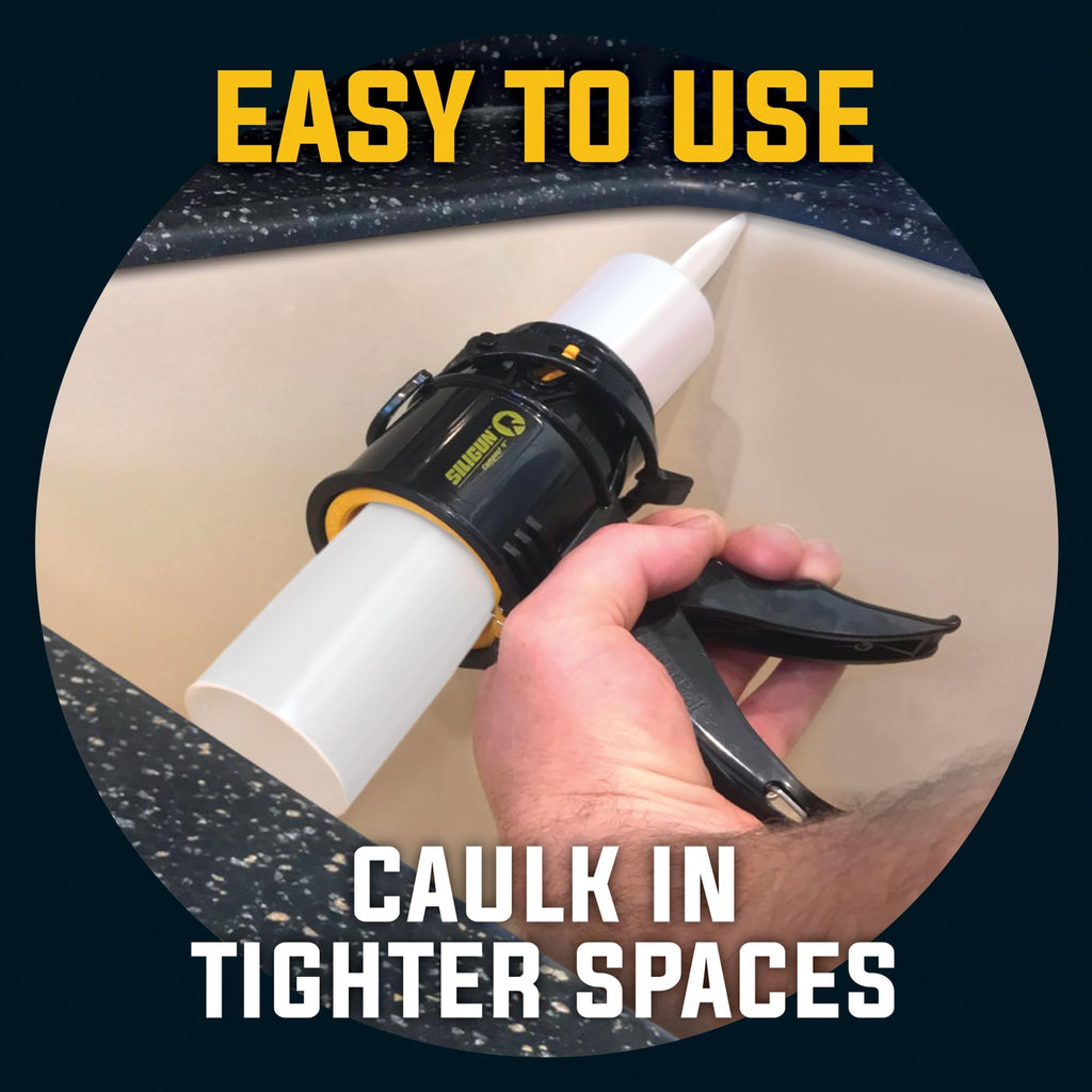 SILIGUN™ Gen-3 Compact Caulking Gun - No Drip Caulk Gun - Patented Design - Lightweight ABS Frame