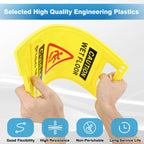 4-Pack Caution Wet Floor Sign, 17.5" Height, Bright Yellow, Double-Sided A-Shaped Frame Design, Foldable Compliant Safety Signs for public places such as restaurants, bathrooms, and offices