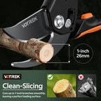 VOTREK® Pruning Shears, Patented Stepless Handle Opening for All Hand Size