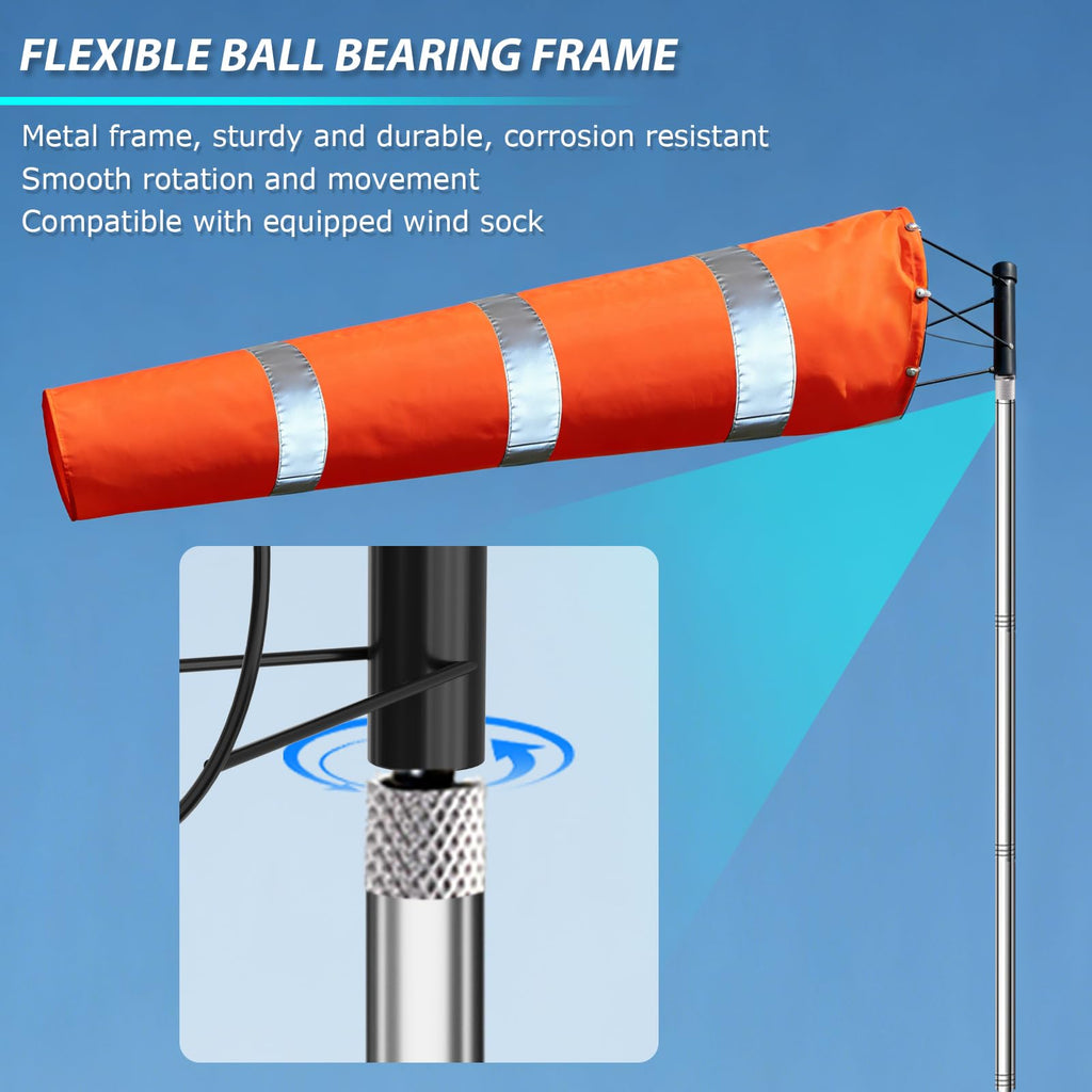Airport Windsock Pole Kit, 8 in x 36 in Aviation Grade Wind Sock Pole Kit