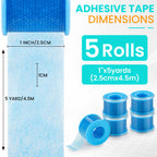 5 Rolls Soft Silicone Tape 1" x 5 Yards, Pre - Cut Waterproof Medical Tape, Silicone Tape for First Aid, Wound, Sensitive Skin