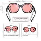 R.F.YFQH 2 Pack Indoor Fluorescent-41 Rose & Outdoor Fluorescent-60 Brown Tinted Fit Over Blue Light Blocking Glasses for Migraine, Light Sensitivity, Photophobia & LED Gaming Computer Glare JF7202