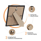 upsimples Picture Frames set of 19, Including 8x10, 5x7, 4x6 Black Frame