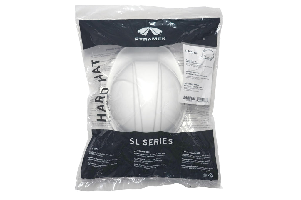 Pyramex Safety Products HP14110 Sl Series 4 Pt. Ratchet Suspension Hard Hat, White