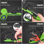 FUNTECK Easy & Fast Plant Tying Machine for Tomatoes, Grapes, Cucumbers - Professional Tying Tool Saves Labor with Spare Tapes and Staples, Green/Black