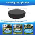 QH.HOME[2026 Upgrade 500D Thickened] 71-72 inch Kiddie Pool Cover Round, Collapsible Dog Pool Cover with Super Windproof Dual-Drawstring, Odorless Waterproof Fabric Material - Only Cover