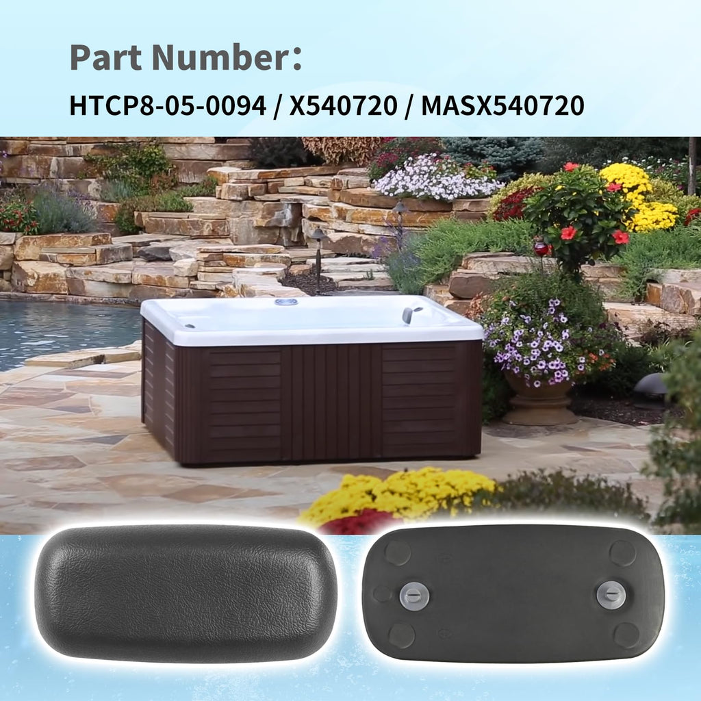 XQK 2 Pack Hot Tub Compatible with Master Spas Pillow - Generic Charcoal Grey Flat Pillow Starting in 2009 HTCP8-05-0094 / X540720 / MASX540720