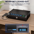 Gun Safe for Handgun, Biometric Handgun Safe with Drop Slot Quick Access with Stealth Mode, 3-Way Unlock Fingerprint Digital PIN Key Pistol Safe, Handgun Safe Lock Box with Carbon Steel Cable for Car