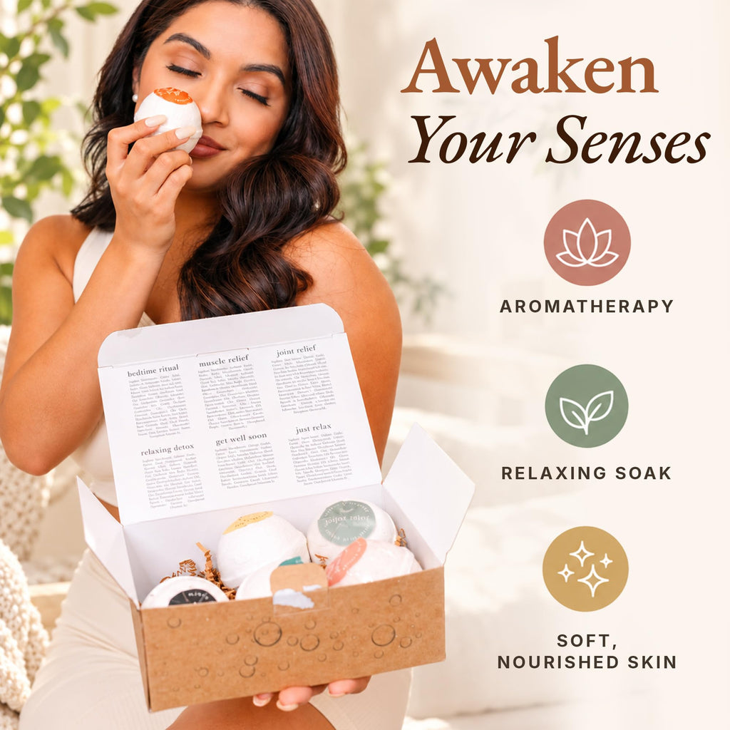 Bath Bombs Gift Set - USA Made with Organic & Natural Ingredients