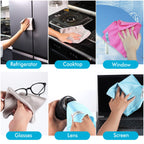 Streak Free Miracle Cleaning Cloths Easy Clean Nanoscale,Fish Scale Microfiber Window Mirror Glass Car Stainless Steel Cleaning,Lint Free Dish cloth Wine Glass Polishing Towel,Reusable,Pack 6,Blue