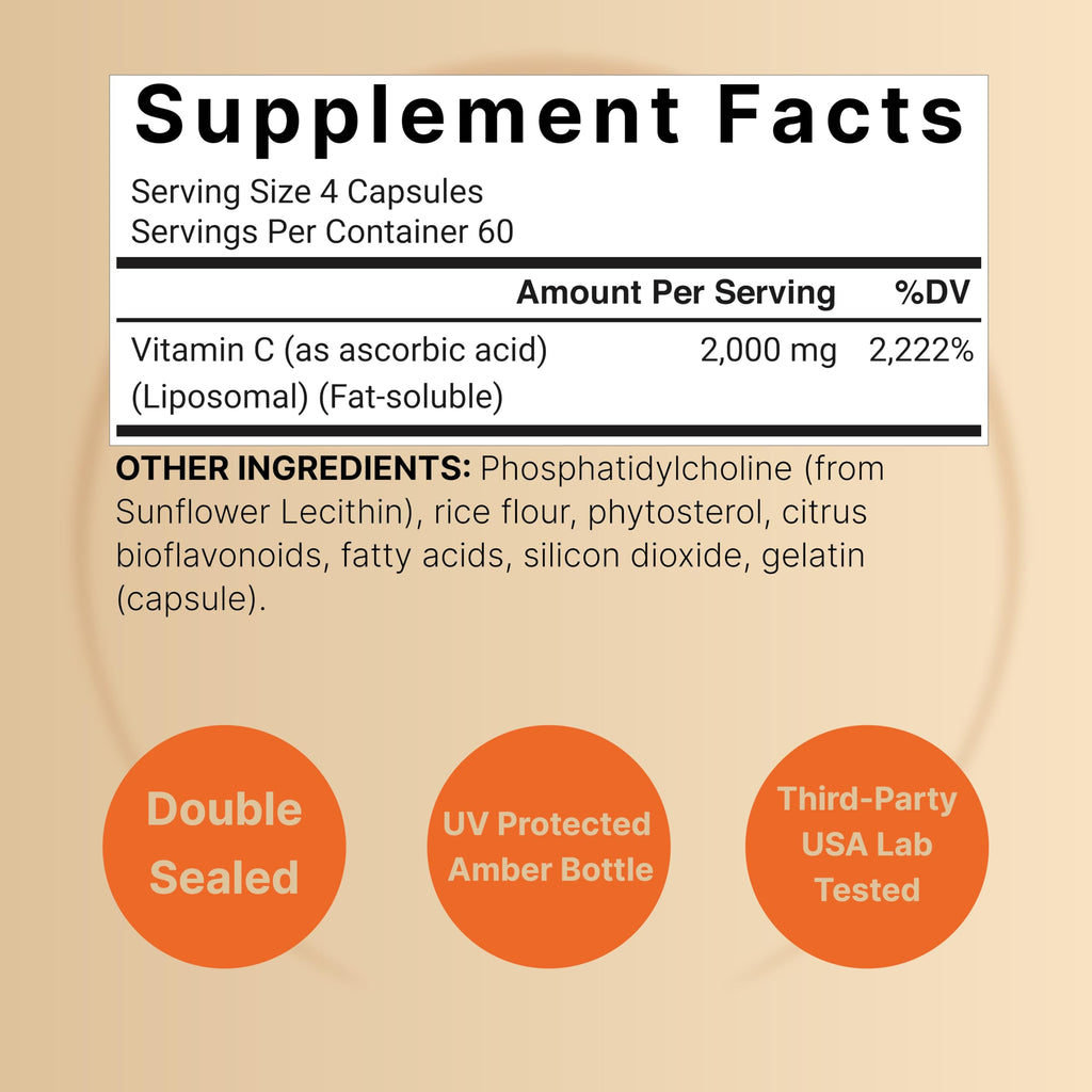 NatureBell Liposomal Vitamin C 2,000mg Per Serving, 240 Capsules | High Absorption Fat-Soluble Vitamins – Max Strength Antioxidant* Supplement – Non-GMO, Gluten Free