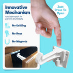 Benny Bradley's Invisible Adhesive Cabinet Locks, White, 10 Pack