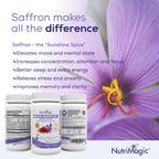 NutriMagic Kids Brain Booster+ 30mg Pure Saffron Extract Gummies & Multivitamin D3, B6, B12, Zinc, Supports Kids Brain Health, Focus, Memory, Attention, Mood Balance, Non-GMO Supplement, 30x Servings