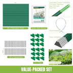 36 Pack Garden Hoops with 10x20 Ft Netting for Raised Beds, 18 Clips