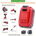 Upgraded 6.0Ah 20V Lithium Replacement Battery Compatible with Craftsman V20 Series Cordless Outdoor Tools, Compatible with Craftsman CMCB206, CMCB204, CMCB202 20 Volt MAX V20 Batteries, 2-Pack