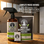 Grandpa Gus's Natural Mouse Repellent Pouches, Cinnamon/Peppermint Oils Repel Mice from Nesting in Home/Cabin/Boat/Car Storage/RV/Machinery/Shed (4 Pouches)