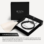 RTZN® Black Onyx Bracelet for Men – Premium Artisan Handcrafted Authentic Matte Black Beads – 9MM Adjustable Mens Beaded Bracelets (Havana)