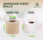 Bamboo Story, Bamboo Toilet Paper Unbleached, 24 Rolls, 3 Ply and 300 Sheets Bamboo Toilet Tissue - FSC Certified, Biodegradable, Chemical Free, Plastic Free, BPA Free, Septic Safe Toilet Paper