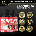 BMVINVOL (2 Packs) Horny Goat Weed Capsules with Maca, Tribulus, Ginseng. Ashwagandha,Tongkat Ali - 8-in-1 for Support Energy Levels