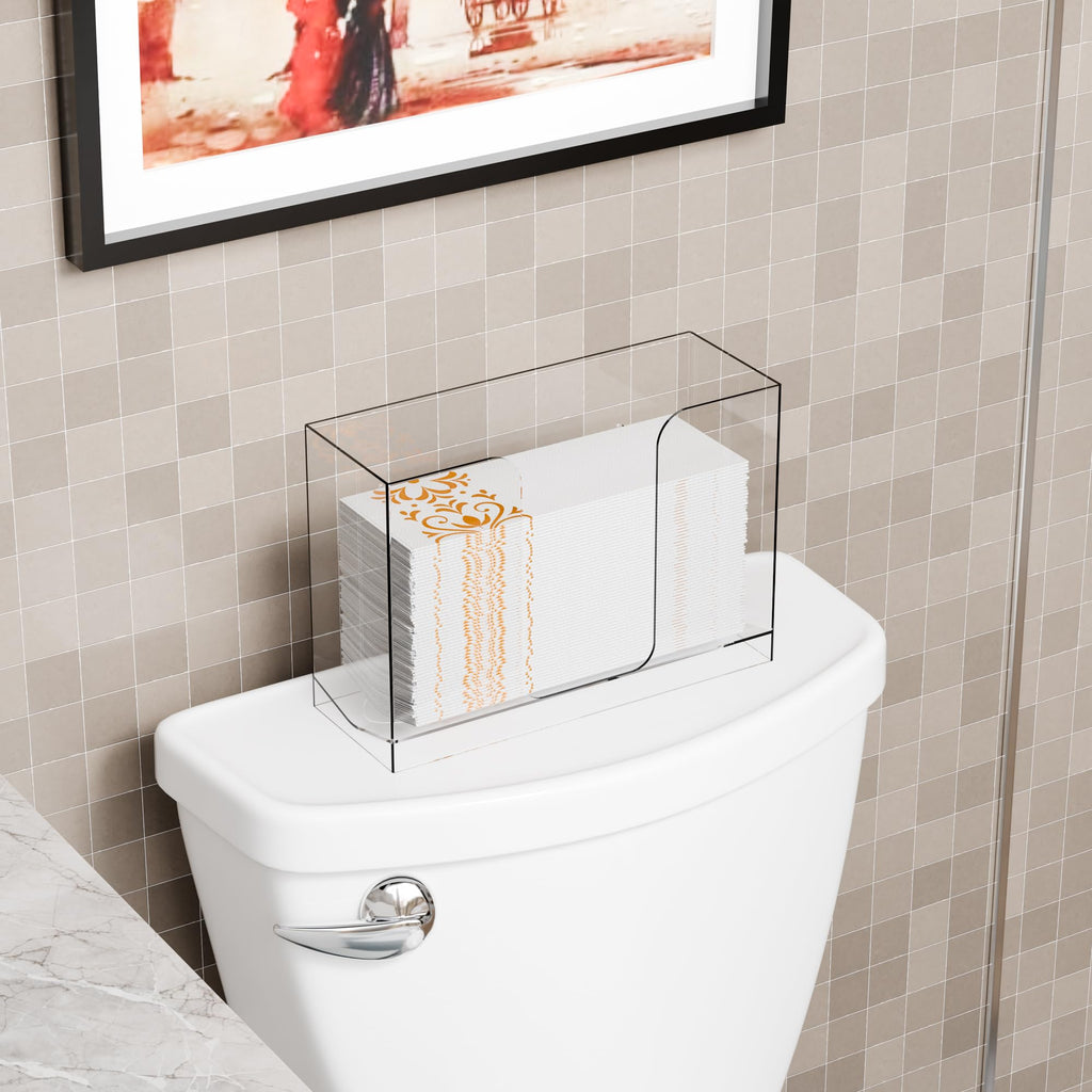 Cq Acrylic Wall Mount Multifold Paper Towel Dispenser & Box for Bathroom,Home -10.2x3.7x7.1 Inch - Clear Commercial Paper Towel Holder for Folded,Z Fold,C Fold,Trifold,Napkin,Hand Paper Towel