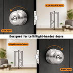 Probrico Brushed Nickel Bed/Bath Door Knobs, Satin Ball Door Knob, Interior Door Knobs for Bedroom Bathroom, Privacy Function, 10 Pack