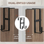 FYY Over The Door Hooks, 2 Packs Double Sided-Hanger Fits Doors 1-7/8"Black