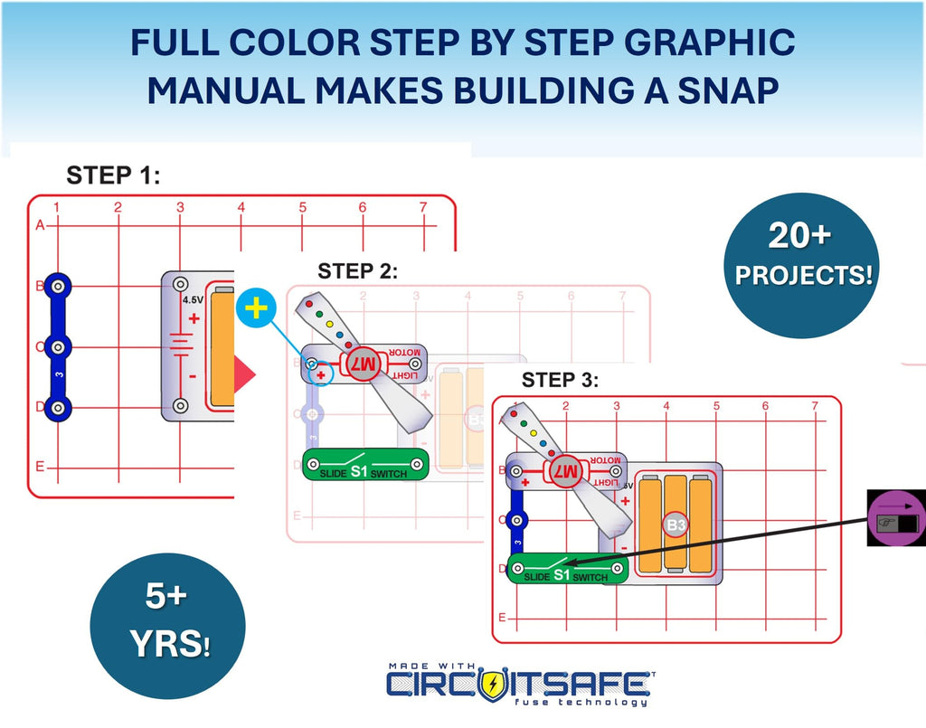 Snap Circuits Beginner, Electronics Exploration Kit, Stem Kit for Ages 5-9 (SCB-20)
