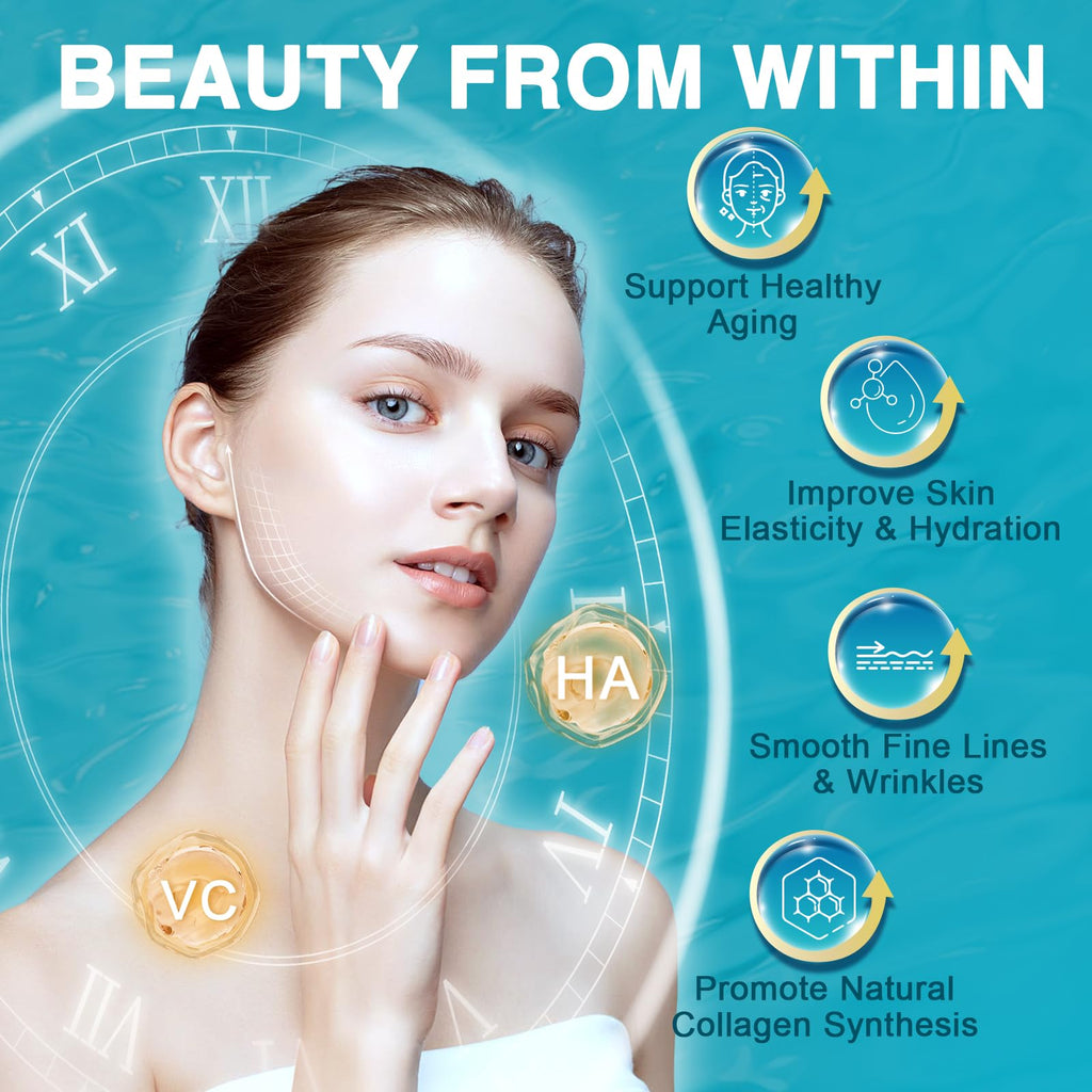 DRFOSTER Marine Collagen Peptides Powder with MSM + GC, Multi Type I & III Collagen with Hyaluronic Acid, Vitamin C & E for Skin, Hair & Nails, Wild-Caught Fish, 50 Servings