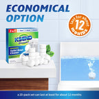 Ksend Toilet Bowl Cleaner Tablets - 40 PCS Automatic Bleach Toilet Cleaner Tablets, Slow-Releasing Deodorizing & Descaling, Powerful Bathroom Tank Cleaner