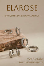 Moissanite Hoop Earrings for Women with Sterling Silver Post, VVS1. D Color