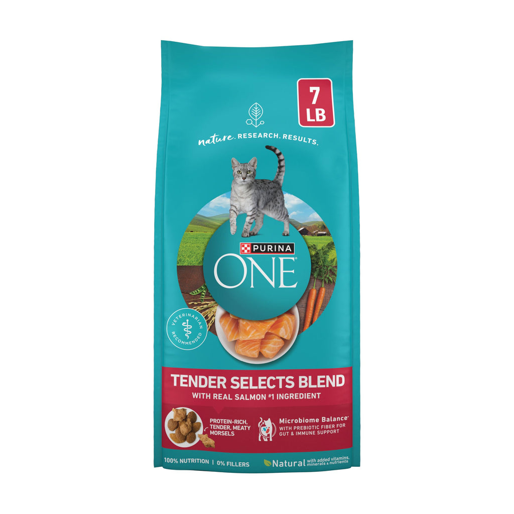 Purina ONE Tender Selects Dry Cat Food, Salmon, 7 lb Bag