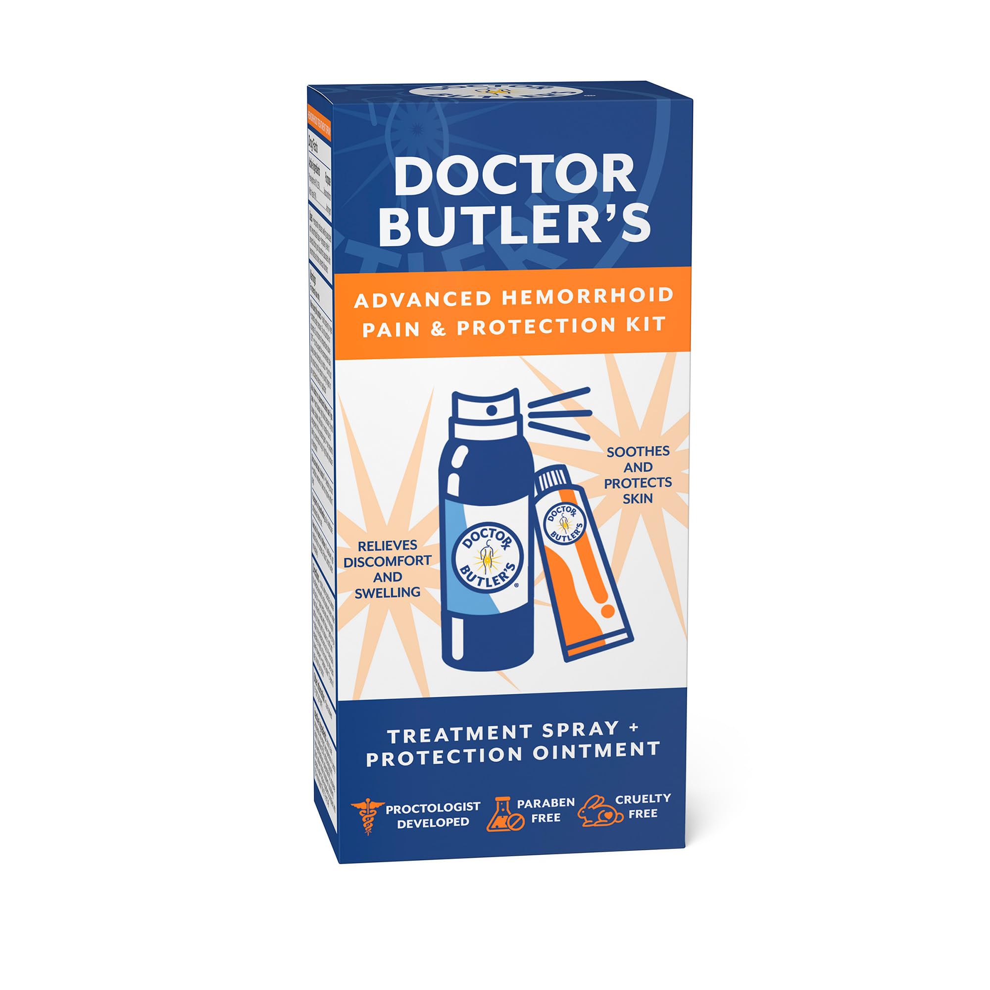 Doctor Butler's Hemorrhoid Treatment Bundle - Includes Advanced Hemorrhoid & Fissure Ointment with Lidocaine for Fast Acting Relief and Hemorrhoid Spray with Witch Hazel for Itch Relief*